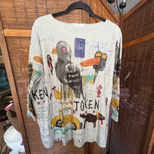 Graphic Bird Print Sweater